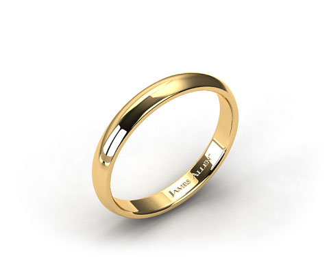 14k Yellow Gold 4mm Slightly Domed Comfort Fit Wedding Ring